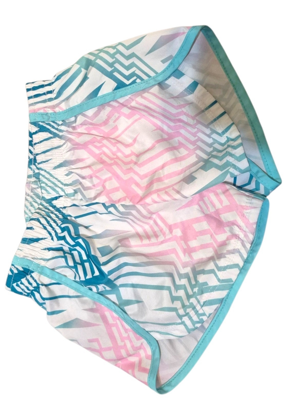 Nike Girls Pink & Teal Geometric Athletic Shorts
